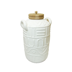 Wazon gliniany Dzban z pokrywką Biały 42cm